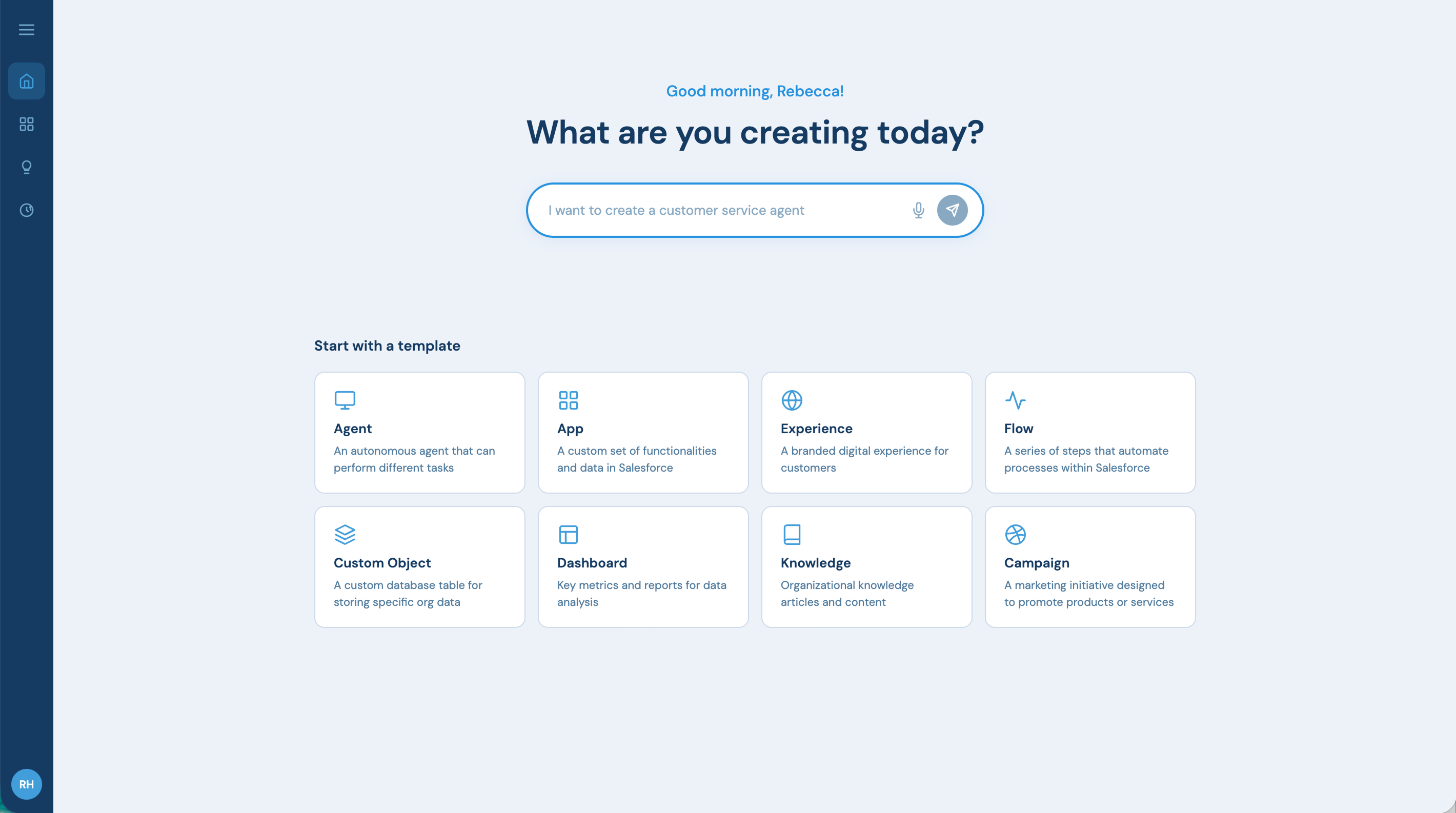Start conversation on Home Screen